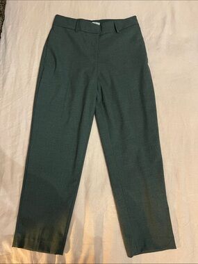 H&M Dark Green Cropped Dress Pants